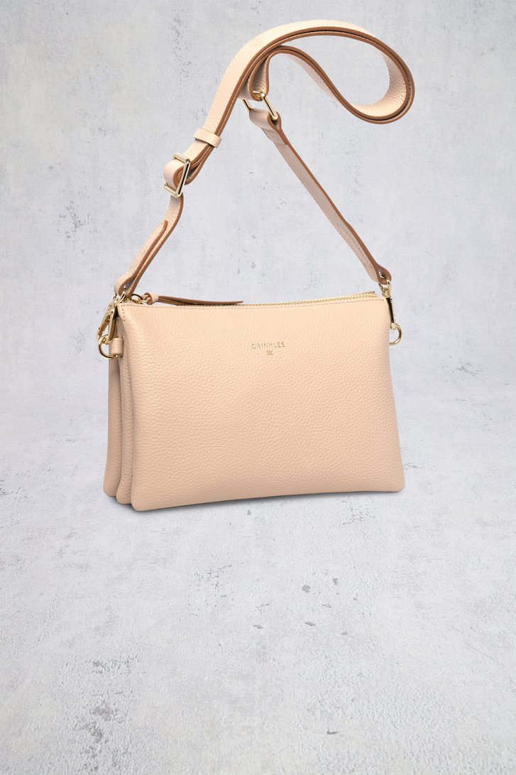 Photo produit 1 de Sac à main en cuir beige clair de Crinkles pour Femmes