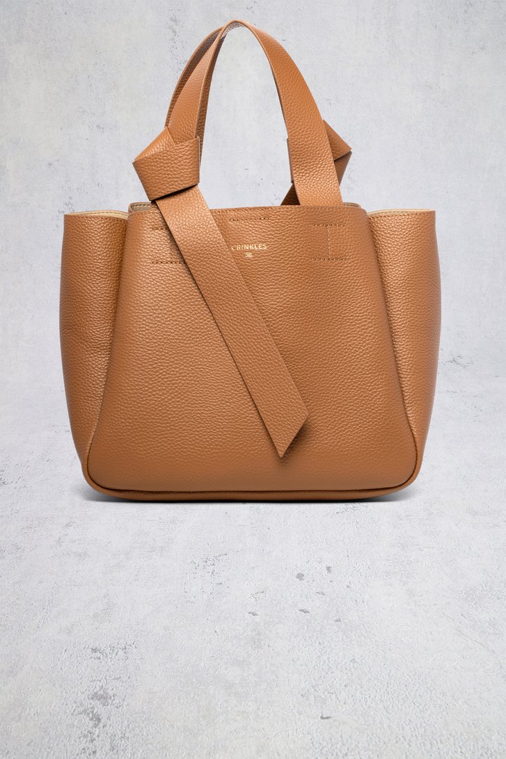 Le devant de Sac à main en cuir cognac de Crinkles pour Femmes