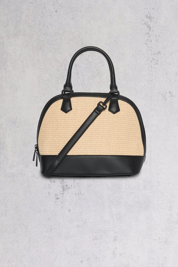Sac à main en paille tressée beige et noire de Bulaggi pour Femmes