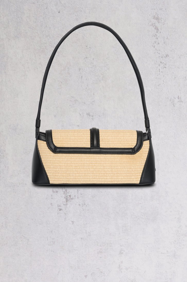 Sac à main étroit tissé en beige et noir de Bulaggi pour Femmes