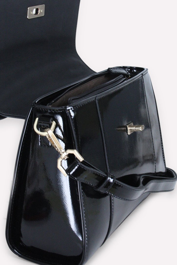 Sac à main noir brillant  de Hexagona pour Femmes