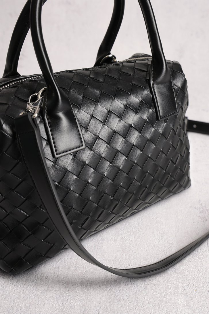 Le dos de Sac à main noir tressé de Liberty Island pour Femmes