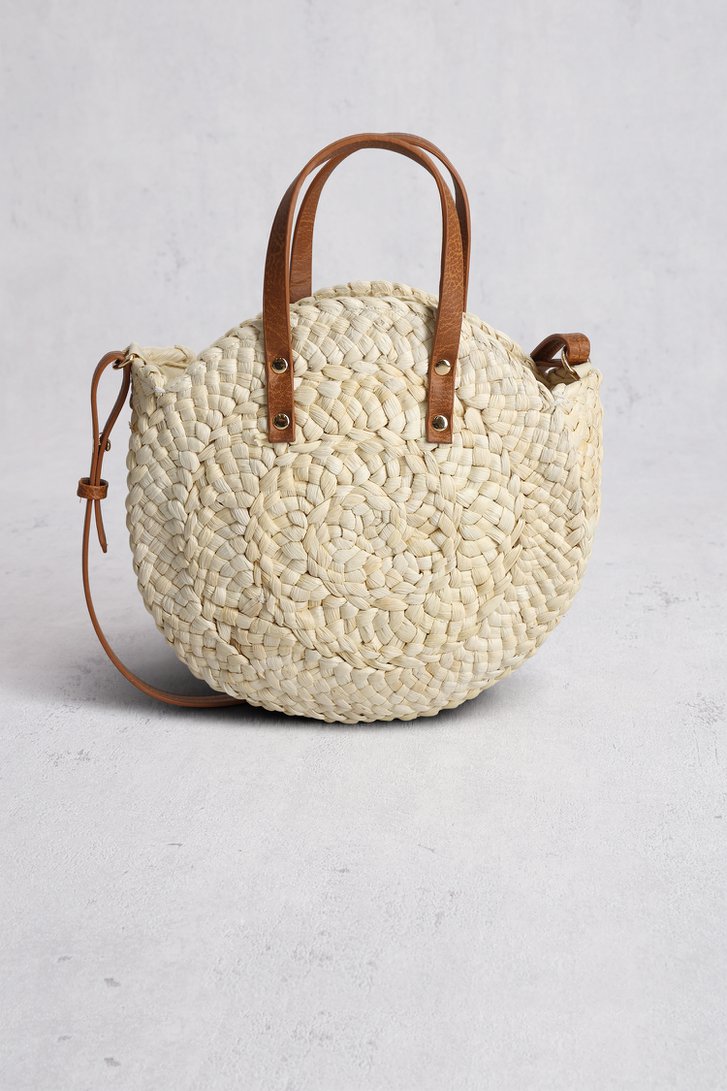 Sac à main rond tissé beige clair de Louise pour Femmes