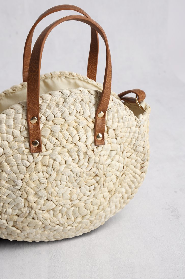 Sac à main rond tissé beige clair de Louise pour Femmes