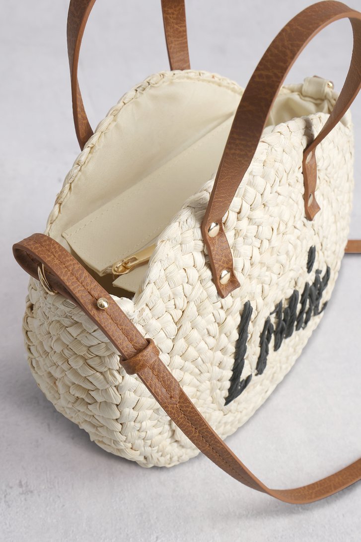 Sac à main rond tissé beige clair de Louise pour Femmes