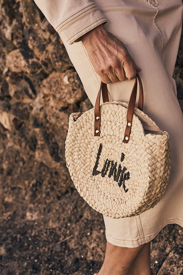 Sac à main rond tissé beige clair de Louise pour Femmes