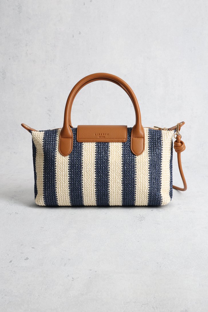 Le dos de Sac à main tressé à motif rayé bleu et blanc de Liberty Island pour Femmes