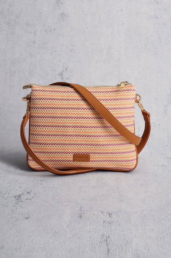 Sac à main tressé orange-violet de Liberty Island pour Femmes