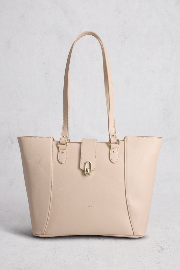 Sac bandoulière beige en aspect cuir  de Hexagona pour Femmes