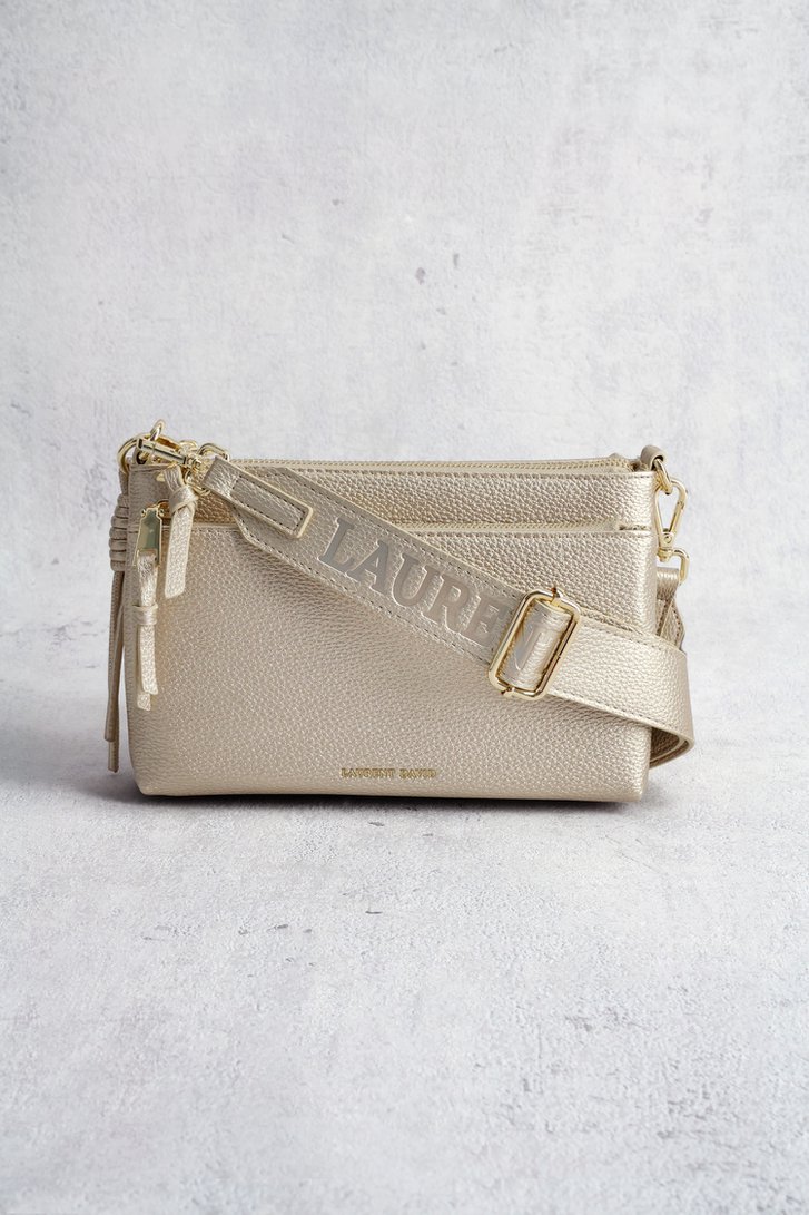 Le devant de Sac bandoulière doré avec double compartiment de Laurent David pour Femmes