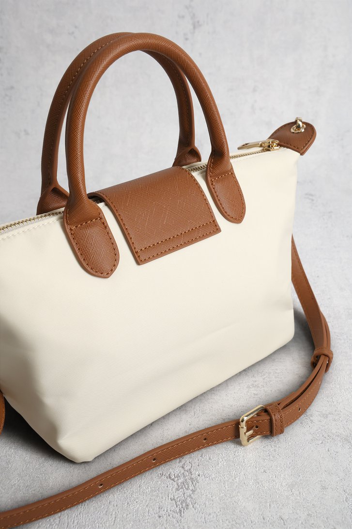 Le dos de Sac bandoulière écru avec fermeture éclair dorée de Liberty Island pour Femmes