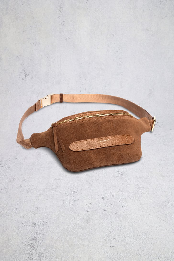 Photo produit 1 de Sac bandoulière en suède brun de Crinkles pour Femmes