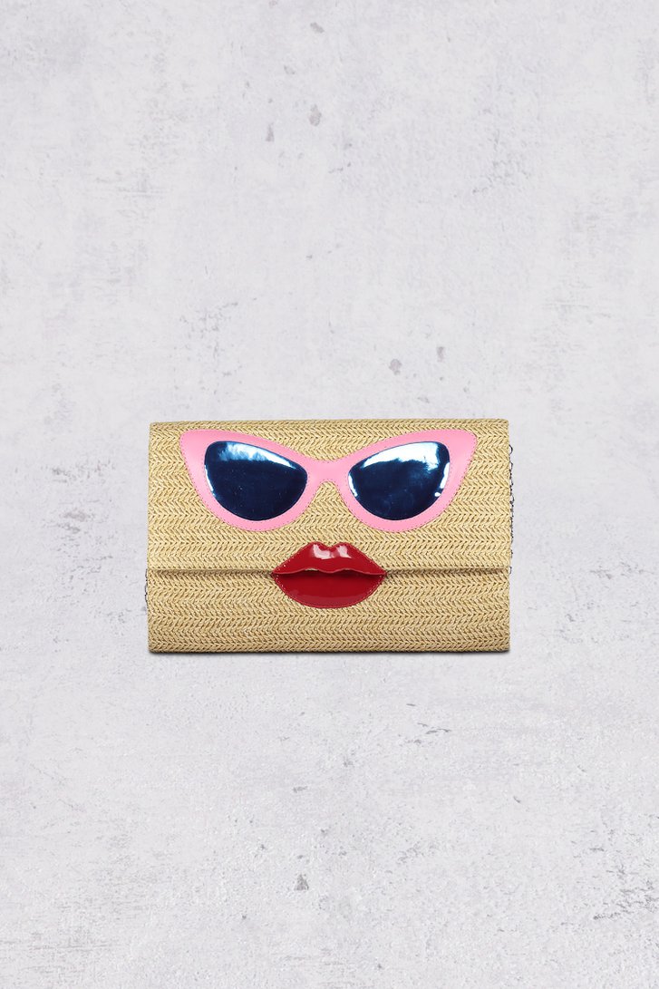Sac bandoulière tressé beige à finitions ludiques de Bulaggi pour Femmes