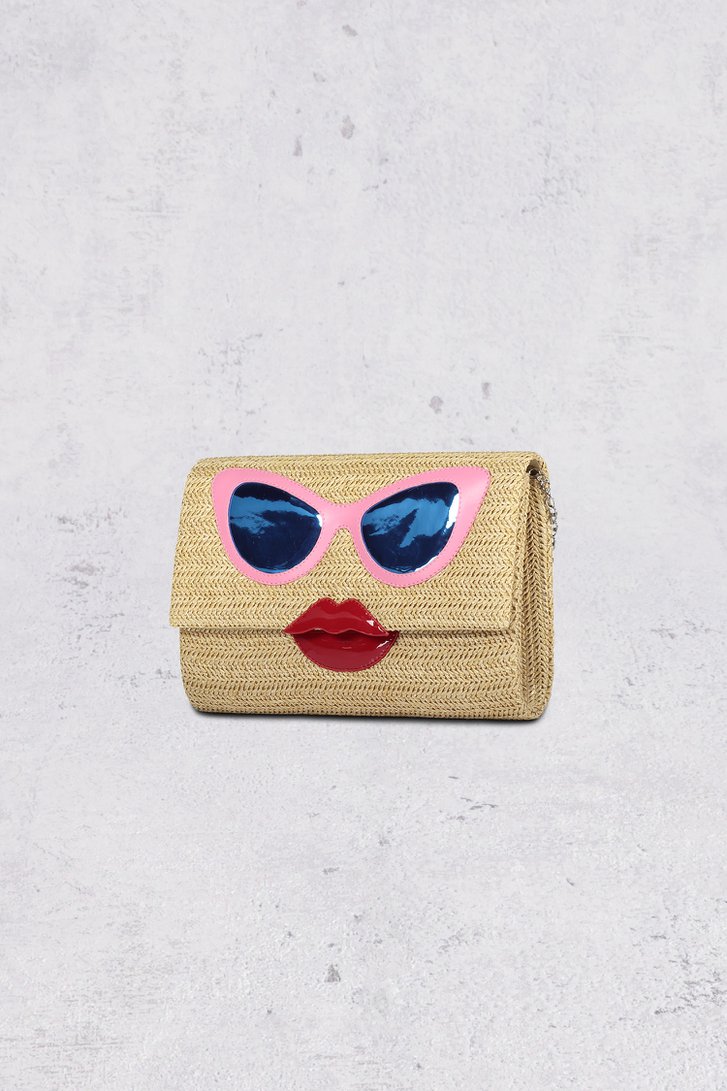 Sac bandoulière tressé beige à finitions ludiques de Bulaggi pour Femmes