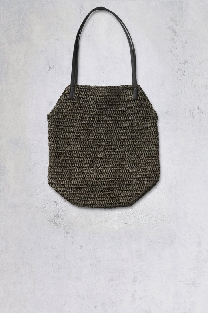 Le dos de Sac cabas tressé vert olive de Opus pour Femmes