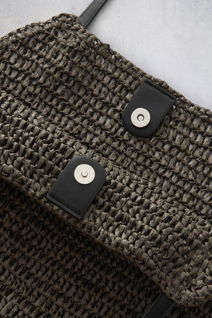 Photo produit 1 de Sac cabas tressé vert olive de Opus pour Femmes