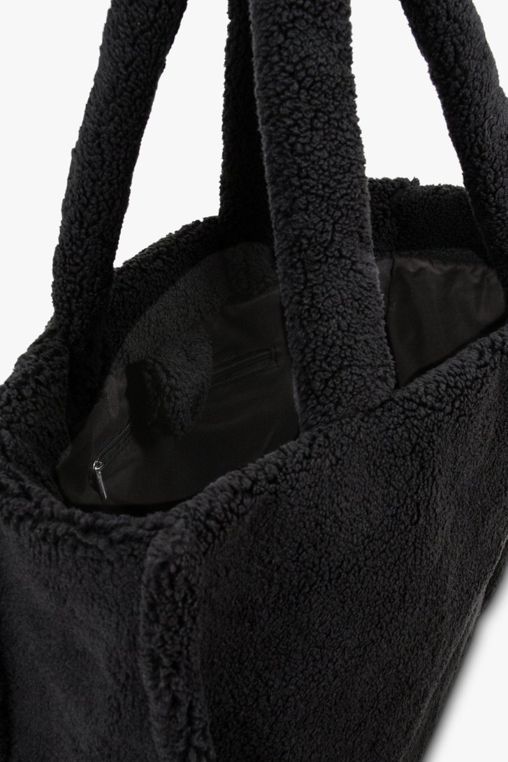 Sac fourre-tout noir en teddy doux de Liberty Island pour Femmes