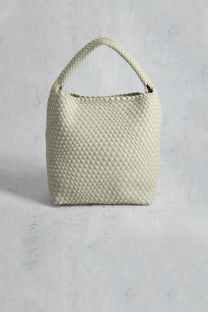 Le devant de Sac porté épaule tressé blanc en imitation cuir de Modeno pour Femmes