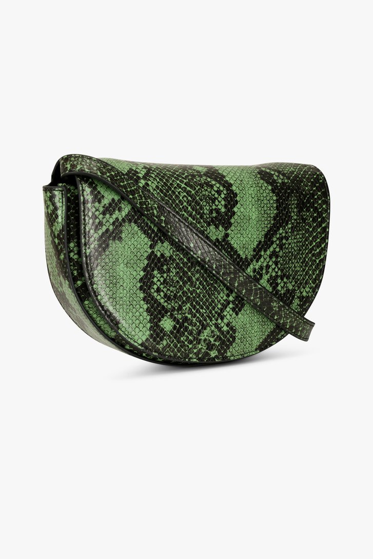 Schoudertas met groene animal print van Louise voor Dames
