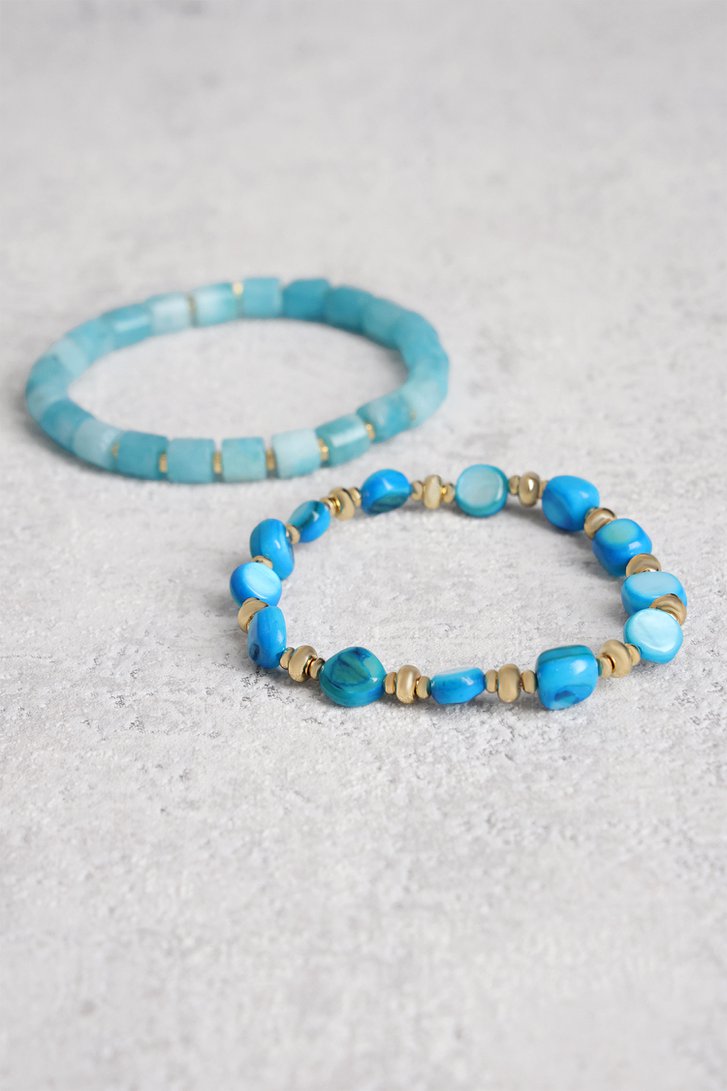 Set de 2 bracelets avec perles turquoise de Liberty Island pour Femmes
