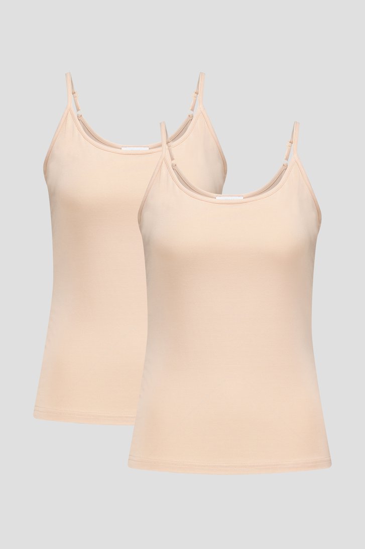 Le devant de Set de tops beiges à bretelles réglables de Liberty Island pour Femmes