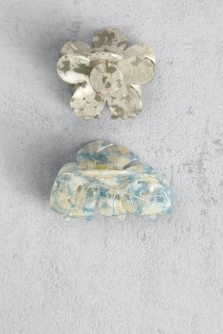 Voorkant van Set van 2 haarspelden - beige en blauw door Liberty Island voor Dames