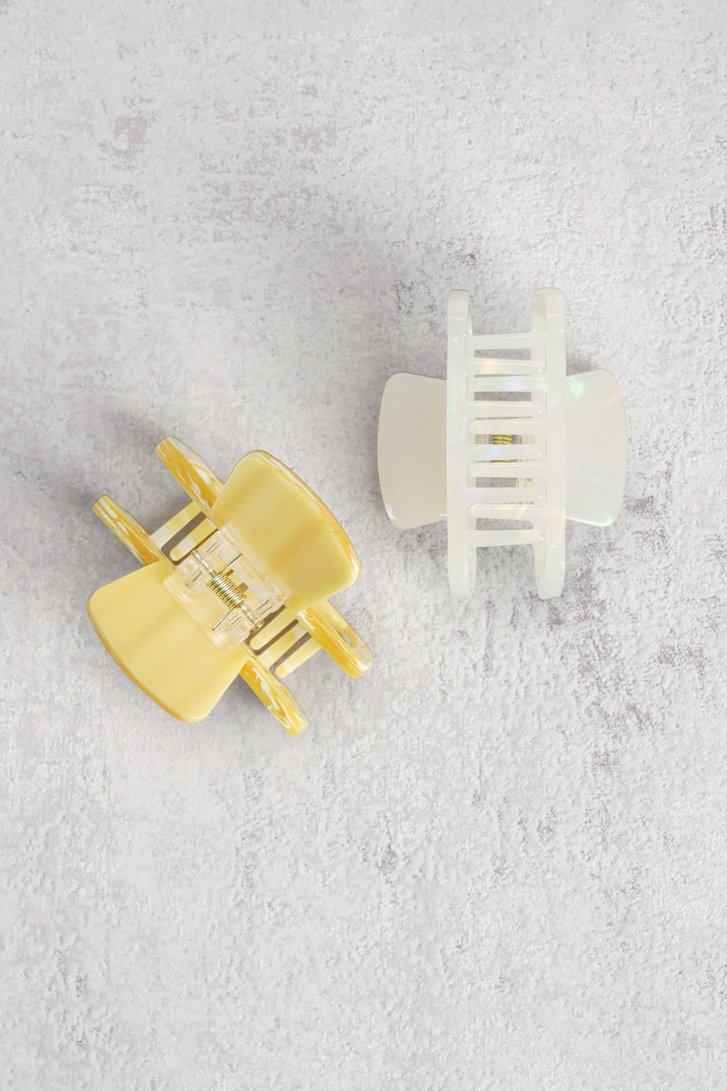 Productfoto 1 van Set van 2 haarspelden - Geel en wit door Liberty Island voor Dames