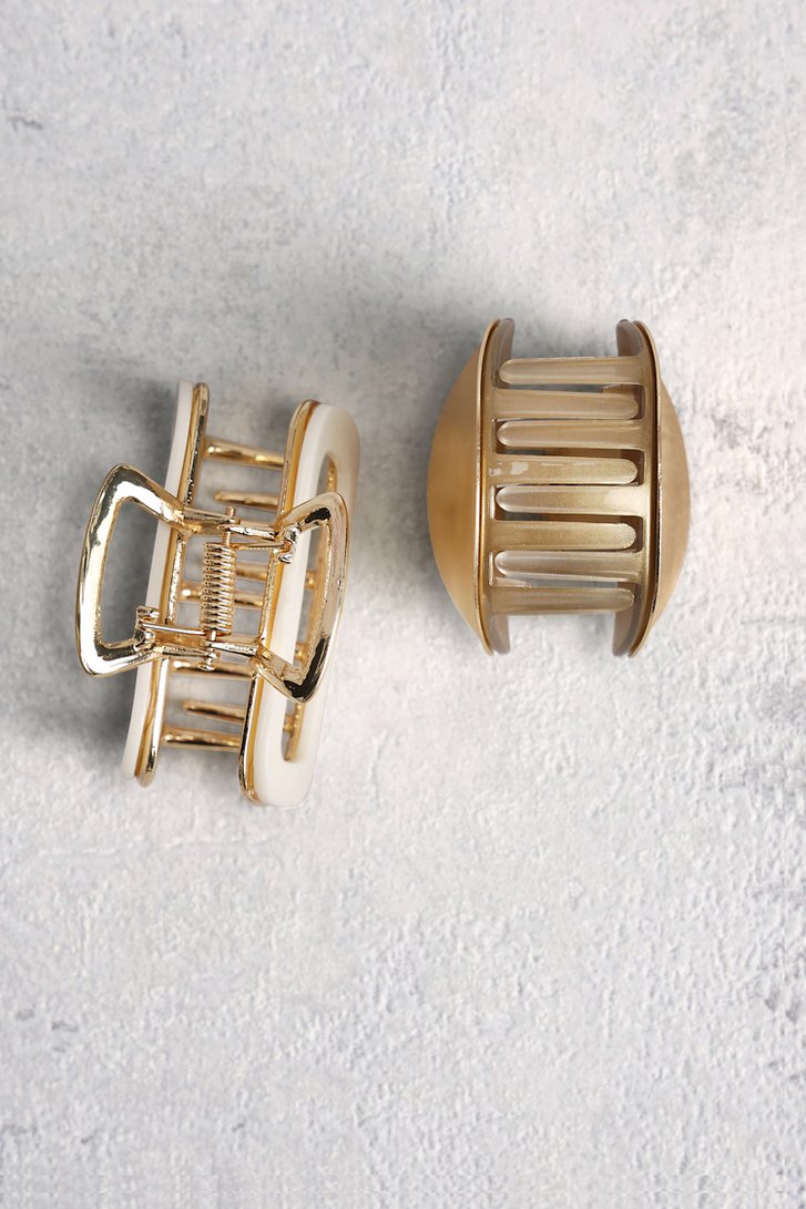 Productfoto 1 van Set van 2 haarspelden – Goud en ecru door Liberty Island voor Dames
