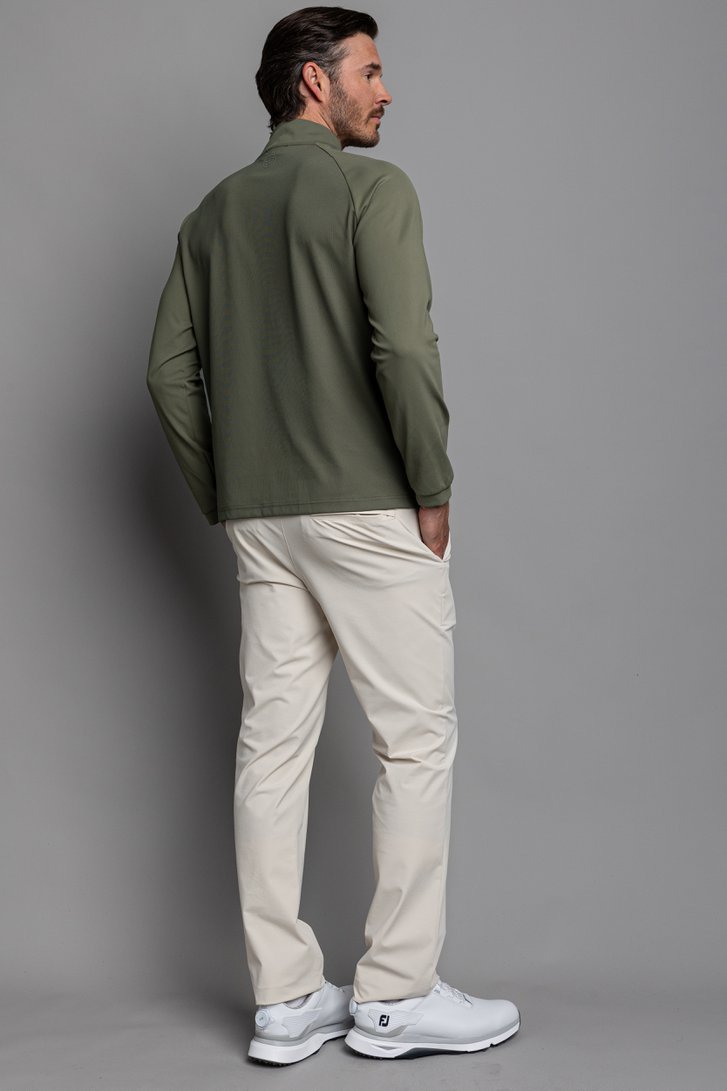 Le dos de Shirt de golf vert avec courte fermeture zippée de Dansaert Golf Club pour Hommes