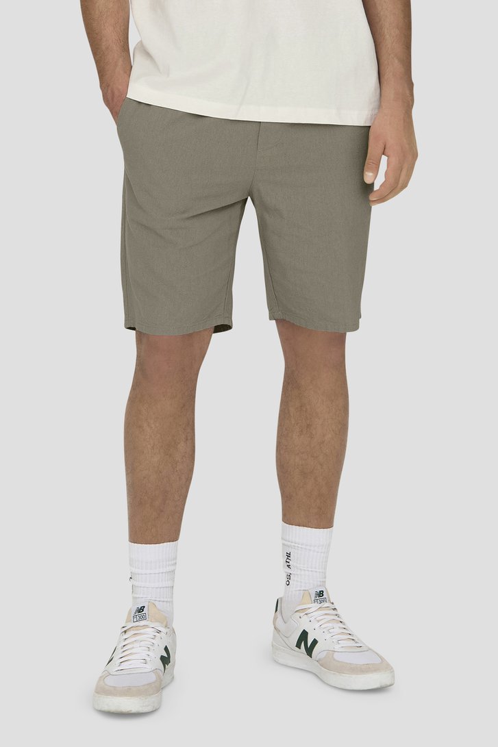 Short beige-gris avec taille élastique de ONLY & SONS pour Hommes
