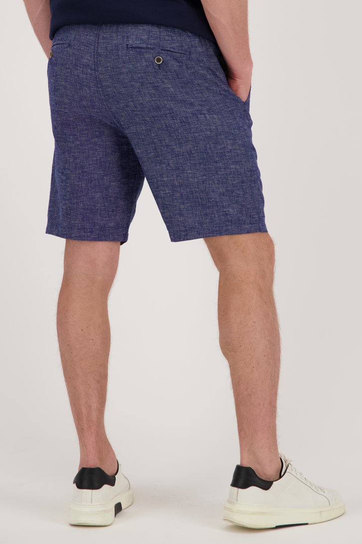 Short bleu foncé avec lin de Dansaert Blue pour Hommes