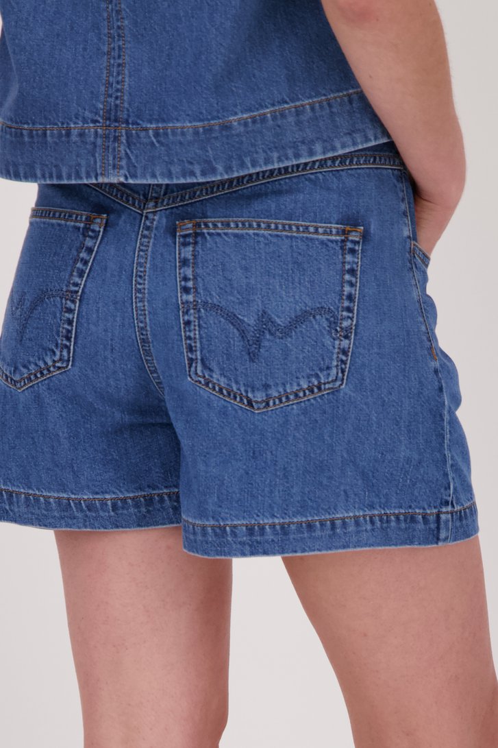 Short en denim bleu foncé de Liberty Island Denim pour Femmes