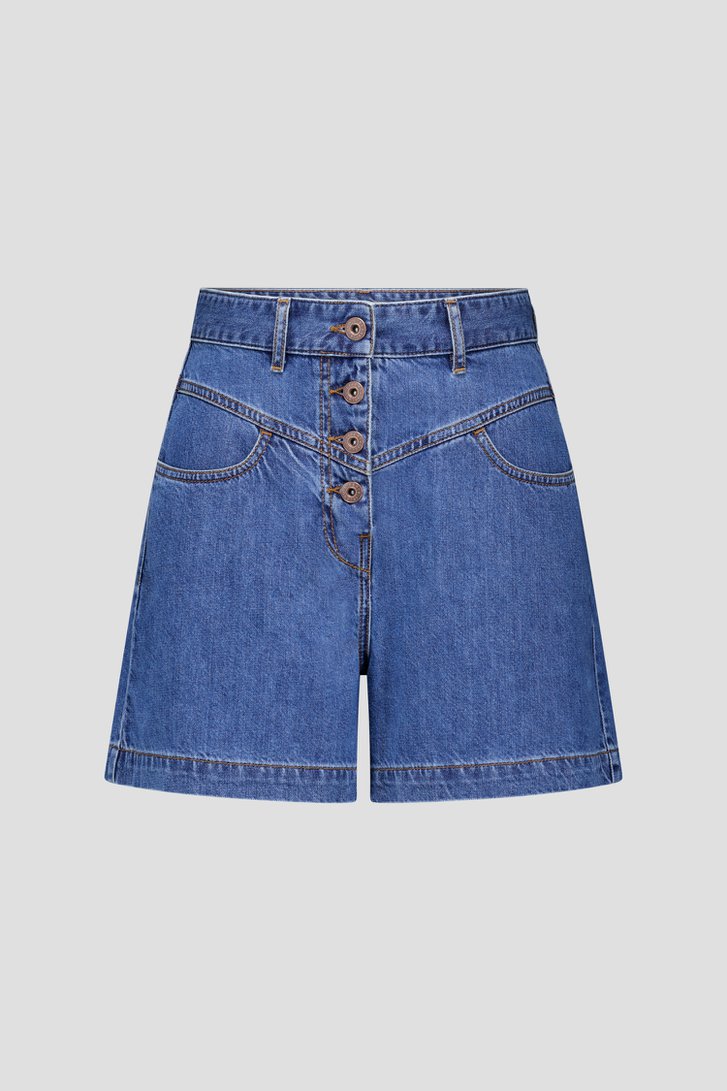 Short en denim bleu foncé de Liberty Island Denim pour Femmes