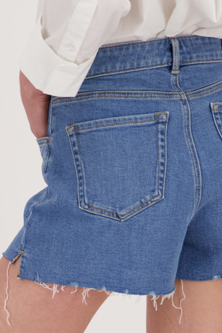 Short en jean bleu moyen de Liberty Island Denim pour Femmes