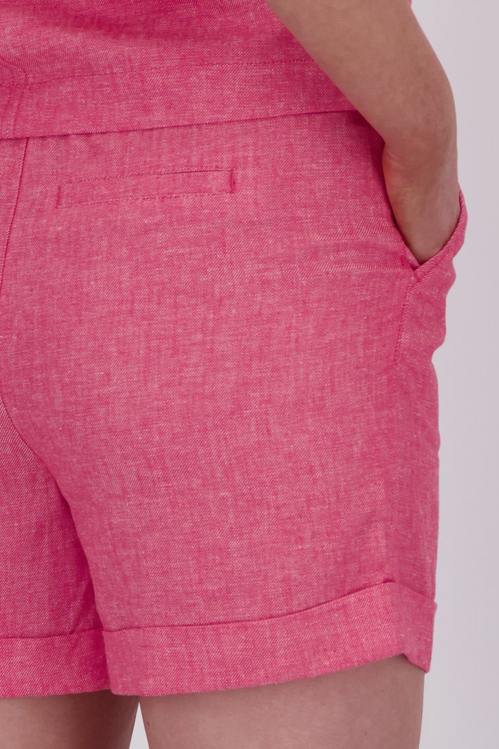 Short en lin couleur corail de Libelle pour Femmes