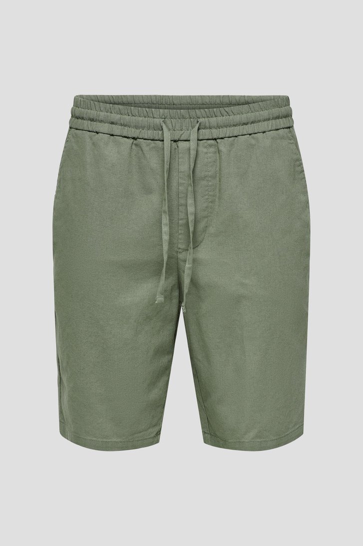 Short kaki avec taille élastique de ONLY & SONS pour Hommes