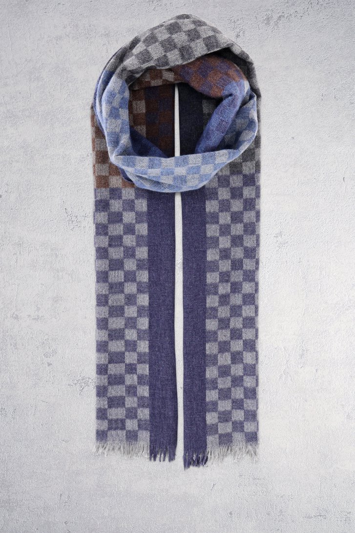 Achterkant van Sjaal met grijs-blauw dampatroon door Liberty Island voor Heren