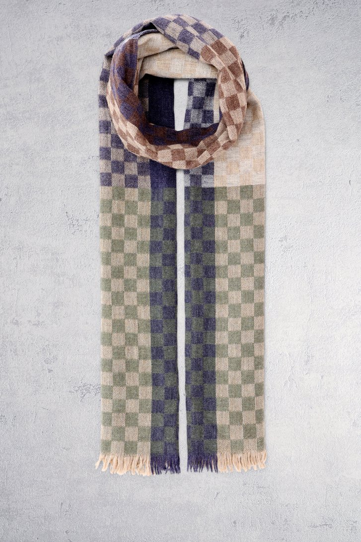 Detail van Sjaal met groen dampatroon door Liberty Island voor Heren