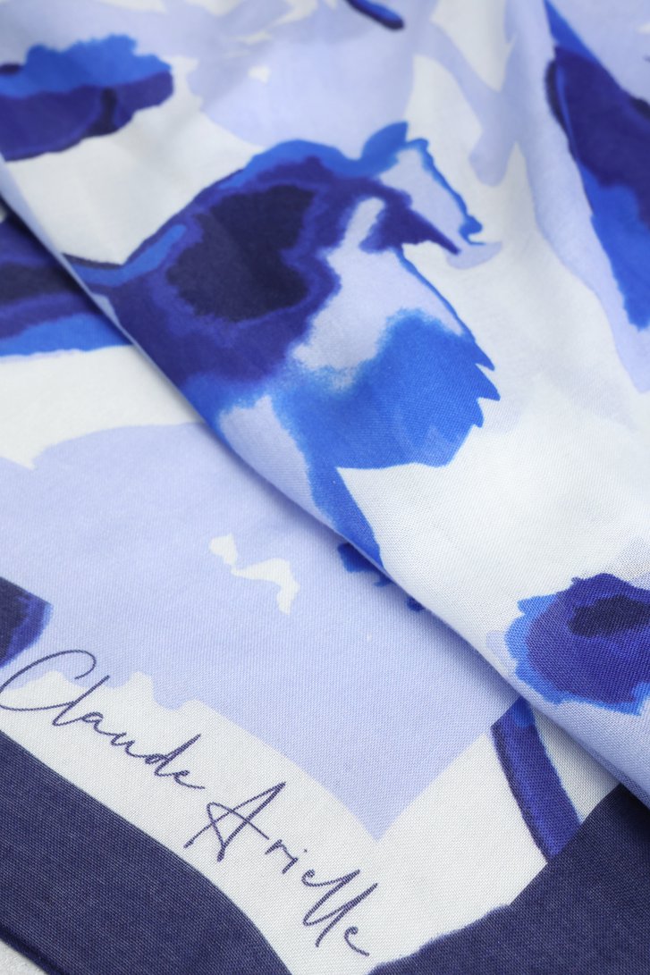 Productfoto 1 van Sjaaltje met blauw bloemenpatroon door Claude Arielle voor Dames