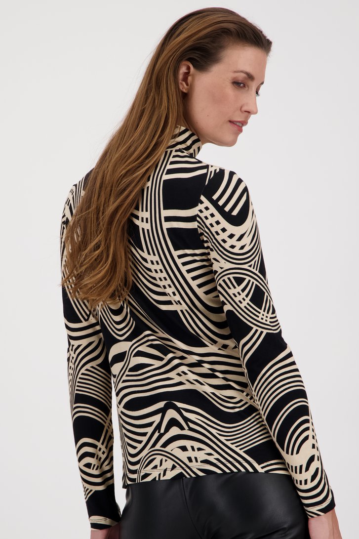 Sous-pull avec imprimé noir-beige de Geisha pour Femmes