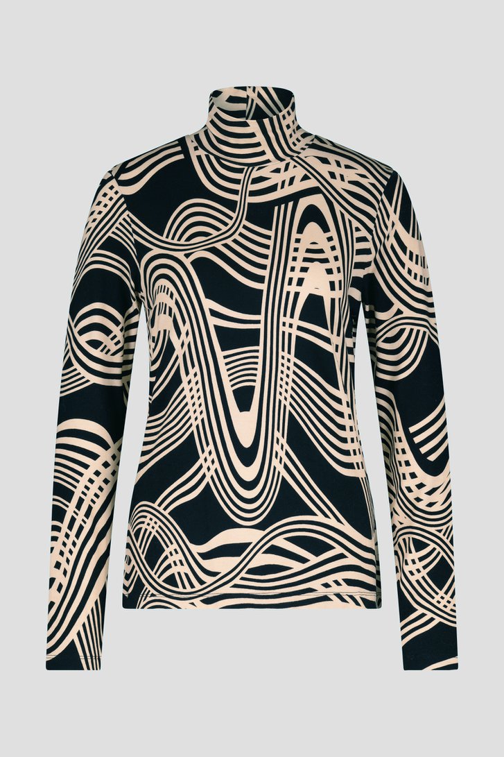 Sous-pull avec imprimé noir-beige de Geisha pour Femmes
