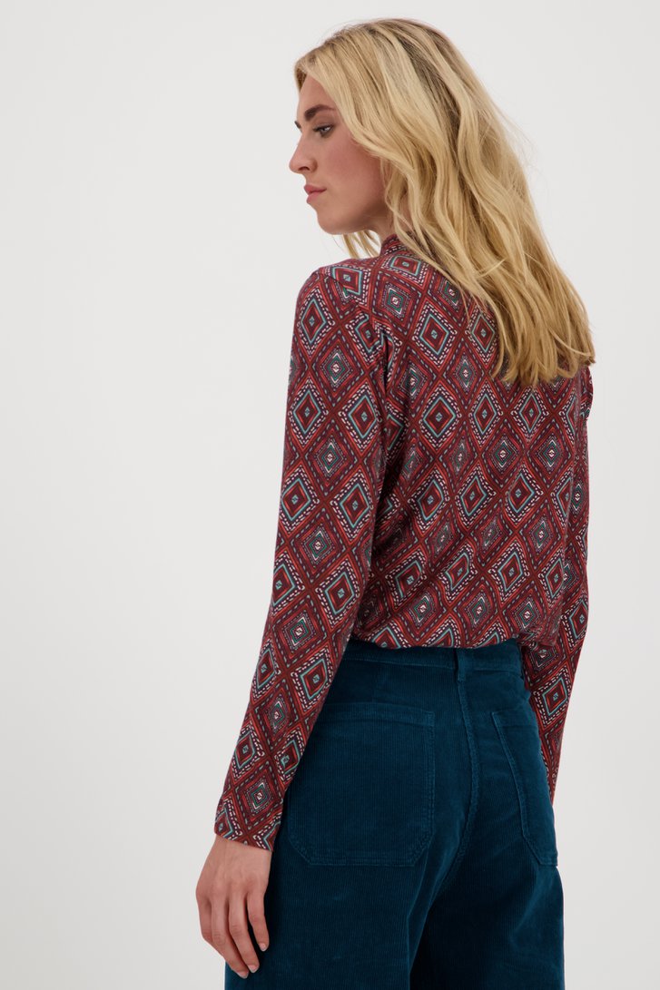 Sous-pull brun rouge avec motif à carreaux de Liberty Loving nature pour Femmes