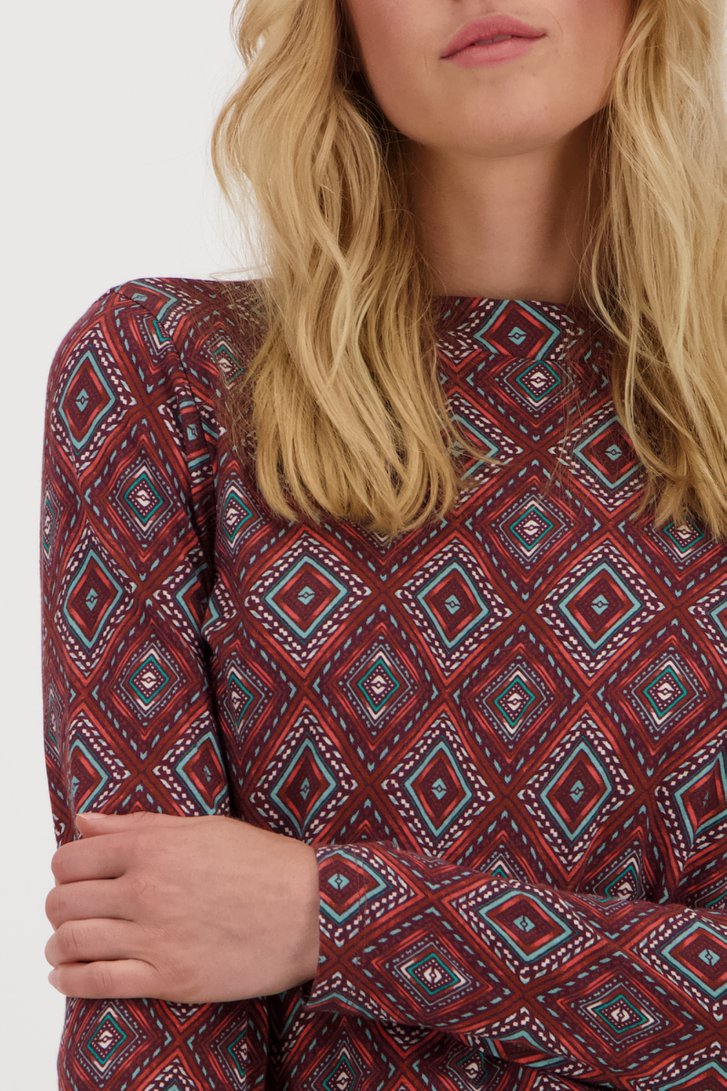 Sous-pull brun rouge avec motif à carreaux de Liberty Loving nature pour Femmes