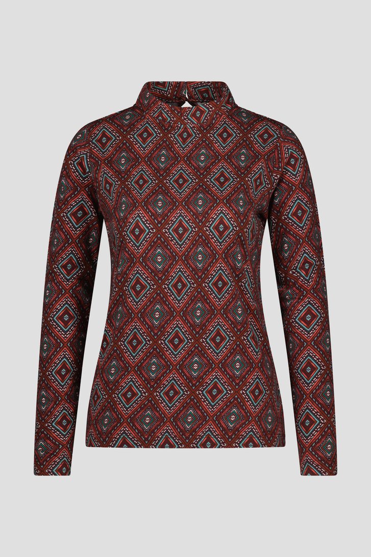 Sous-pull brun rouge avec motif à carreaux de Liberty Loving nature pour Femmes