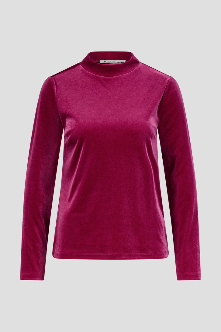 Sous-pull en velours fuchsia	 de D'Auvry pour Femmes