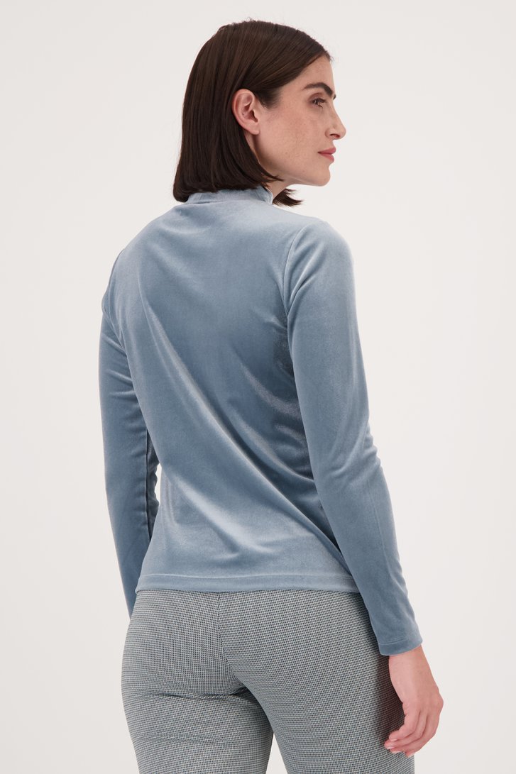 Sous-pull en velours gris-bleu de D'Auvry pour Femmes