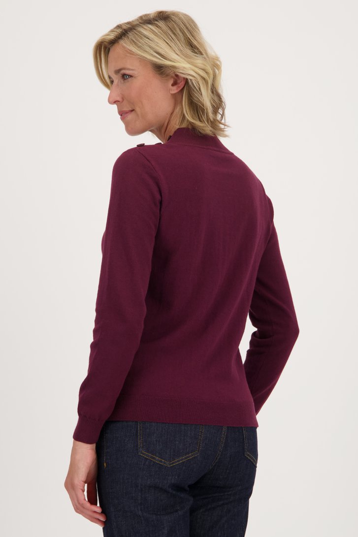 Sous-pull rouge vin de Claude Arielle pour Femmes