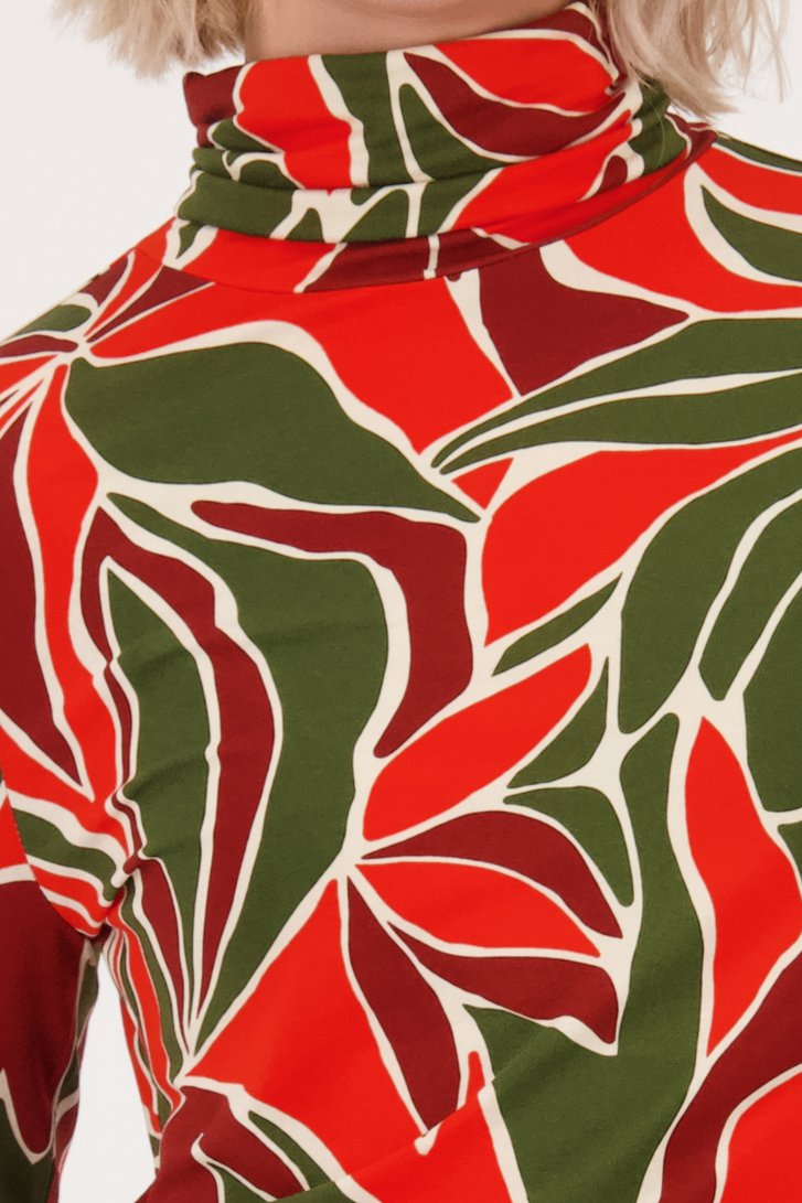Souspull met print in kaki en rood van Libelle voor Dames