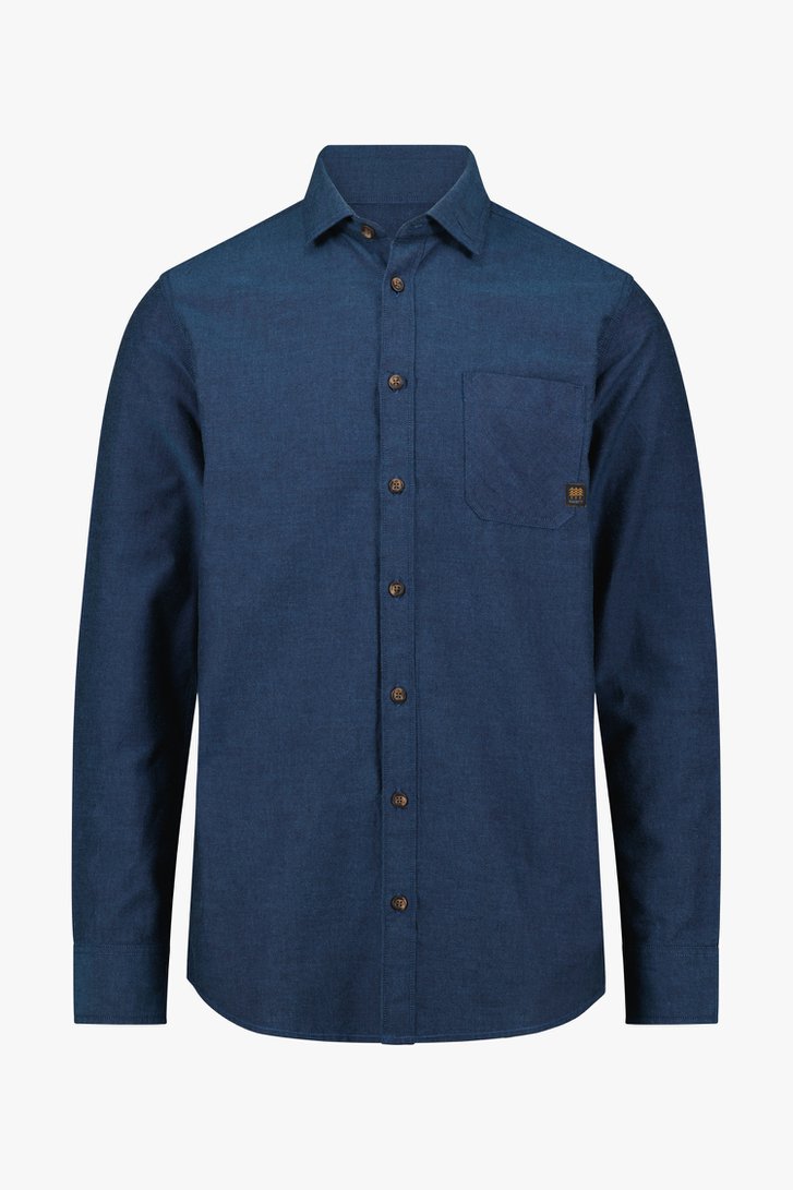 Staalblauw hemd - regular fit van Ravøtt voor Heren
