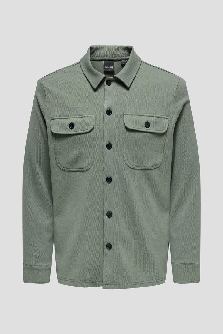 Surchemise texturée verte de ONLY & SONS pour Hommes